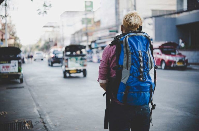 traveler wearing a backpack